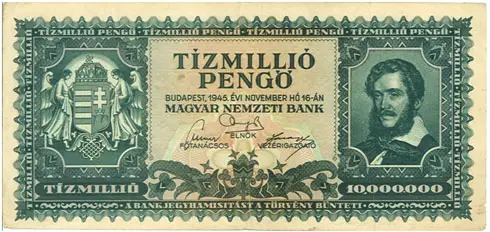 Hungary – 10 million pengo, 1945